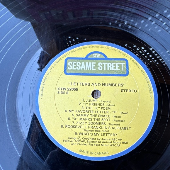 Sesame Street - Letters and Numbers Too - Sesame Street Children’s LP -Fair/Poor - Picture 5 of 8